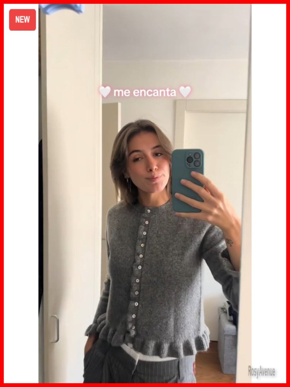 Cropped Cardigan Sweater Crewneck Long Sleeve Button Down Knitwear Top - Picture 7 of 7